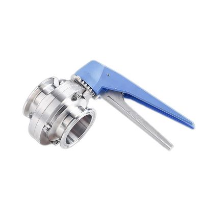 Higiénica de acero inoxidable 304/316L de sujeción manual válvula de mariposa para farmacia láctea