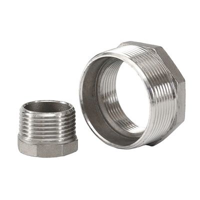 Acero inoxidable forjado 201 304 ajuste de tuberías hexagonal en el núcleo de busco en la unión de hilos masculinos y femeninos