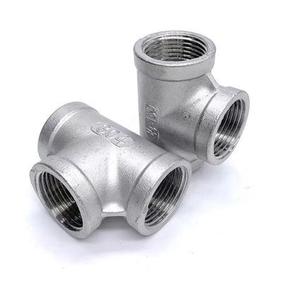 Fusión de acero inoxidable tipo WZ 304T alambre interior Tee de juntas de tornillo de rosca de tubería de agua de juntas de plomería accesorios NPT BSP BSPT