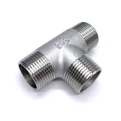 Acero inoxidable de 3 vías 1/2 "NPT macho roscado de tubería de tubería de T ajuste de maleza de tee