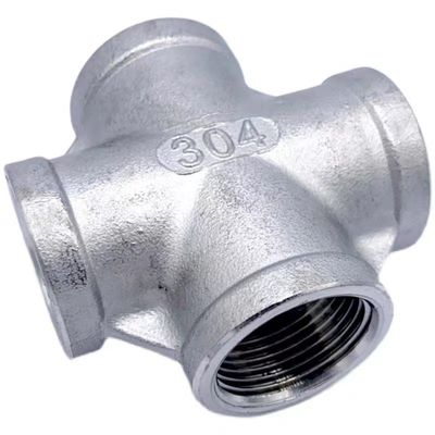Acero inoxidable 3/4 "femenino 4 Way Cruce Cast Pipe ajuste de acoplamiento para la conexión