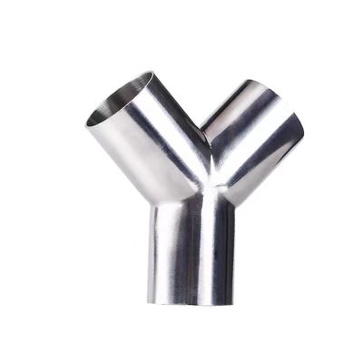 1/8"--4" Plata WZ DN50 SS304 316L Acero inoxidable Sanitario Tipo Y Adaptador de tubería Tee