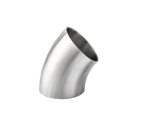 Sanitario 304/ 316L de acero inoxidable 45 grados de codo de tubo adecuado para la conexión de soldadura