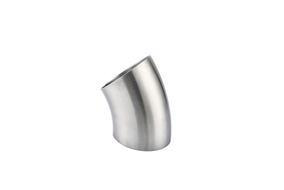 Sanitario 304/ 316L de acero inoxidable 45 grados de codo de tubo adecuado para la conexión de soldadura