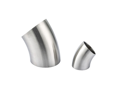 Sanitario 304/ 316L de acero inoxidable 45 grados de codo de tubo adecuado para la conexión de soldadura