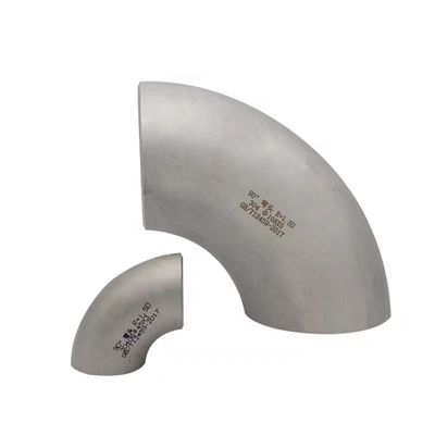 Conexión de soldadura de tubos de plata WZ SS304 316 CF8 Sch 40 90 grados punzonado codo