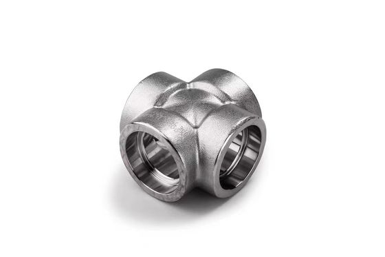 Acero inoxidable forjado 304 Conector de conexión de tubería transversal de 4 vías WZ 3/8" BSP hilo femenino