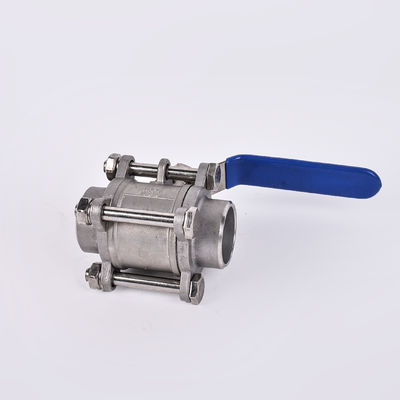 DN15-DN100 Sanitaria de acero inoxidable 304 válvula de bola de tres piezas para soporte personalizado