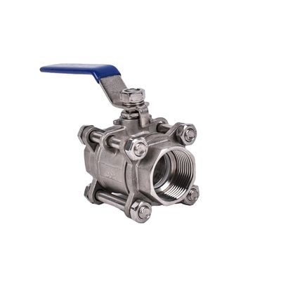 Acero inoxidable 304 3PC válvula de bolas para medios de agua plata tri-clampada de trébol tubo revestido