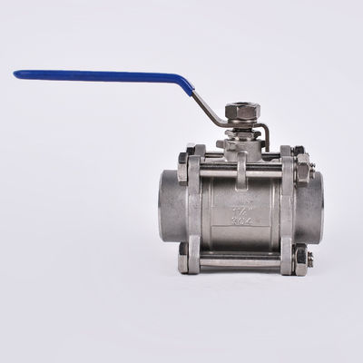 Acero inoxidable 304 3PC válvula de bolas para medios de agua plata tri-clampada de trébol tubo revestido