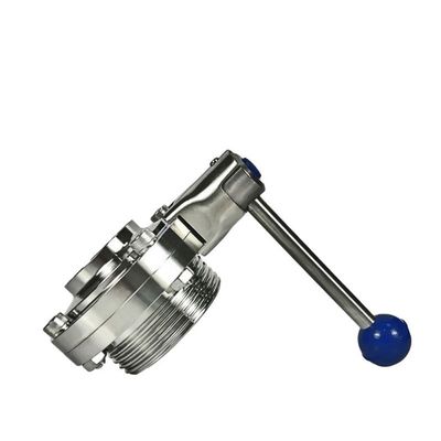 Válvula de mariposa de acero inoxidable 304 316L de soldadura/hielo para alimentos