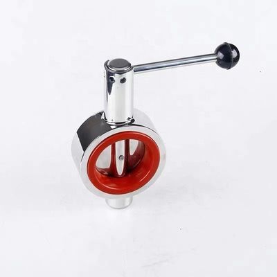 Válvula de mariposa de pico de pato de acero inoxidable 304 316 de plata con soporte personalizado OEM