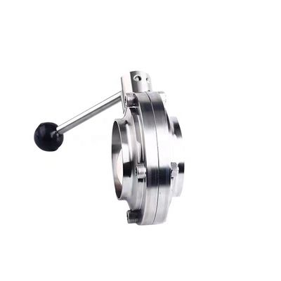 304 316 Válvula de mariposa de acero inoxidable con tecnología y diseño de fundición de plata