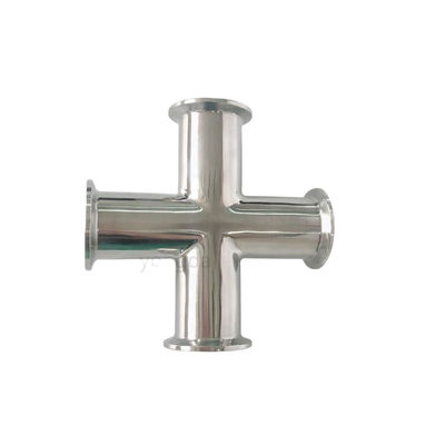 Acero inoxidable higiénico ISO 304 316 de 4 vías de ajuste de tubería soldado cruzada abrazada