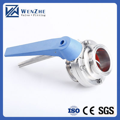 Higiénica de acero inoxidable 304/316L de sujeción manual válvula de mariposa para farmacia láctea