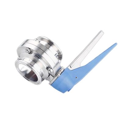 Higiénica de acero inoxidable 304/316L de sujeción manual válvula de mariposa para farmacia láctea