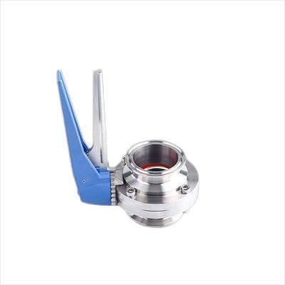 Higiénica de acero inoxidable 304/316L de sujeción manual válvula de mariposa para farmacia láctea