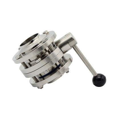 1/8"--4" WZ Acero inoxidable de calidad alimentaria 304 316L Sanitario Tres PCS Manual Válvula de mariposa igual