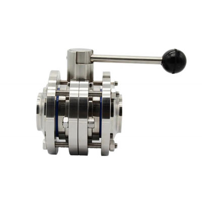 1/8"--4" WZ Acero inoxidable de calidad alimentaria 304 316L Sanitario Tres PCS Manual Válvula de mariposa igual