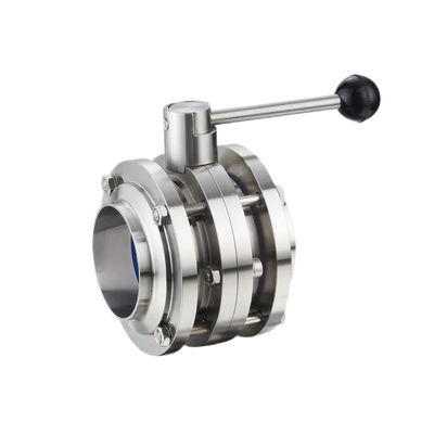 1/8"--4" WZ Acero inoxidable de calidad alimentaria 304 316L Sanitario Tres PCS Manual Válvula de mariposa igual