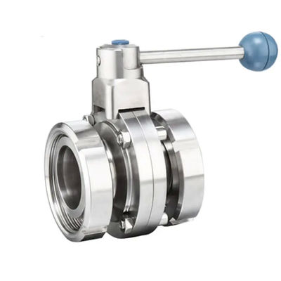 1/8"--4" WZ Acero inoxidable de calidad alimentaria 304 316L Sanitario Tres PCS Manual Válvula de mariposa igual