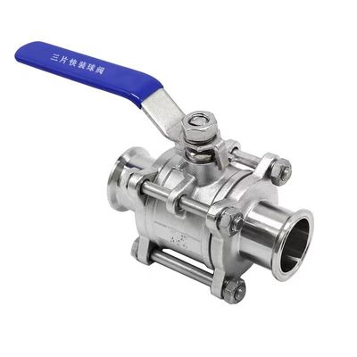 WZ de acero inoxidable de grado alimenticio 304 316 316L válvula de bolas sanitario de vacío 3pc válvulas de bolas DIN SMS 3A
