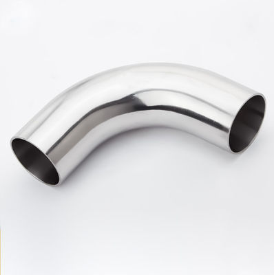 Acero inoxidable 304 316L Largo radio soldado 90 grados Codo de tubo de ajuste para sanitarios