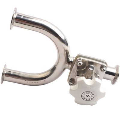 Válvula de diafragma de tipo U de acero inoxidable sanitario con material de cuerpo SS304/SS316L