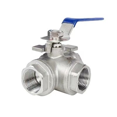 Código de cabeza cilíndrica WZ SS201 304 316 válvula de 3 vías con extremo roscado NPT BSP BSPT plata