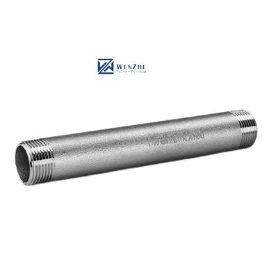 Acero inoxidable forjado 304 316 316L tubo sin costura masculino de doble hilo barril pezón 1 "DN25 NPT BSPT