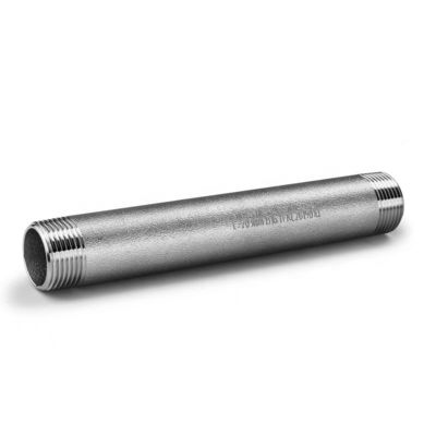 Acero inoxidable forjado 304 316 316L tubo sin costura masculino de doble hilo barril pezón 1 "DN25 NPT BSPT