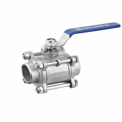 Acero inoxidable de plata 201 304 316 válvula de bolas de soldadura con mando manual NPT BSP BSPT
