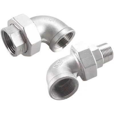 Acero inoxidable Plata BSP NPT G BSPT Femenino Hombre Filamento de fundición Unión Accesorios de codo