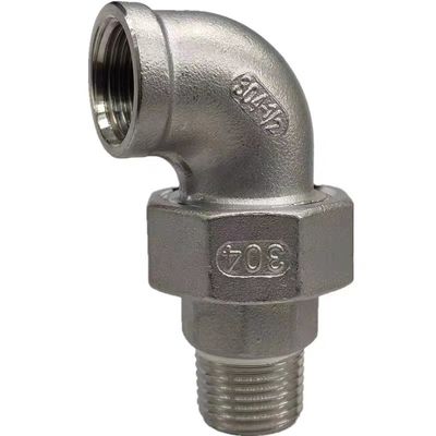 Acero inoxidable Plata BSP NPT G BSPT Femenino Hombre Filamento de fundición Unión Accesorios de codo