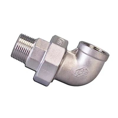 Acero inoxidable Plata BSP NPT G BSPT Femenino Hombre Filamento de fundición Unión Accesorios de codo