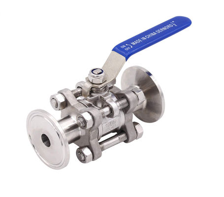 Apoyo personalizado OEM de acero inoxidable sanitario 304/316L Tri Clamp 3PC válvula de bola con actuador neumático