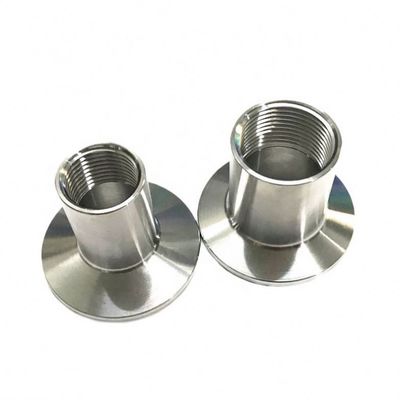 Espejo pulido 304 316L de acero inoxidable sanitario Tri abrazadera de hilo femenino tubo adaptador de ajuste