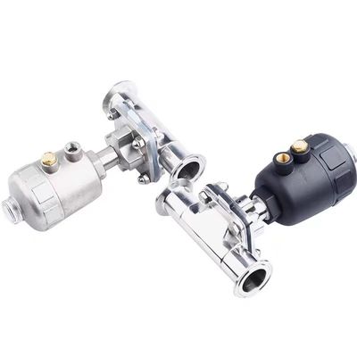 Fundido WZ grado alimenticio aséptico neumático accionado tanque fondo 2''sanitario tri-clampada válvula de diafragma 1/8' '-4