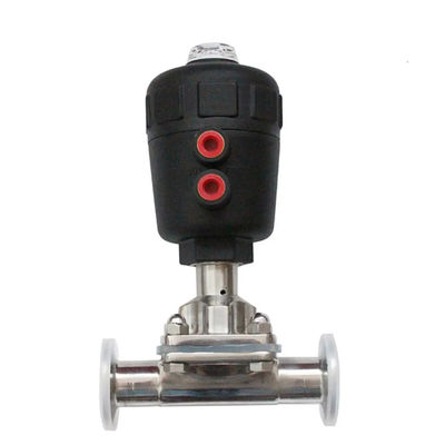 Fundido WZ grado alimenticio aséptico neumático accionado tanque fondo 2''sanitario tri-clampada válvula de diafragma 1/8' '-4