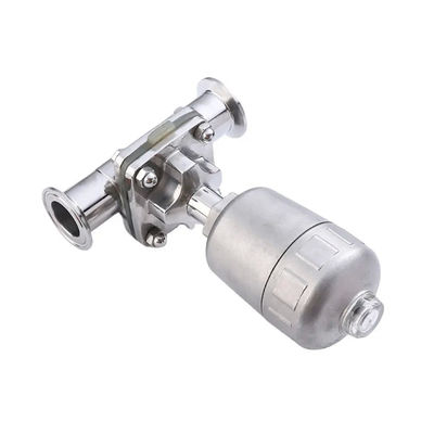 Fundido WZ grado alimenticio aséptico neumático accionado tanque fondo 2''sanitario tri-clampada válvula de diafragma 1/8' '-4