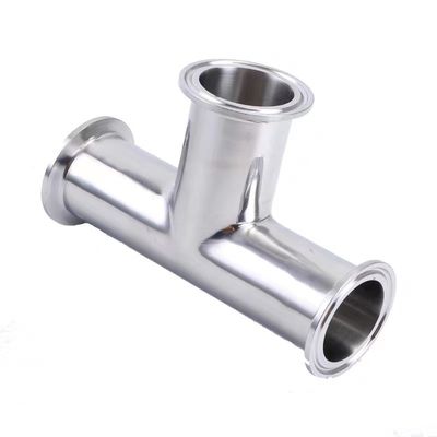 Acero inoxidable 316 304 Polido sanitario Ss304 Tri-clamped de 3 vías Tee igual para la leche de alimentos