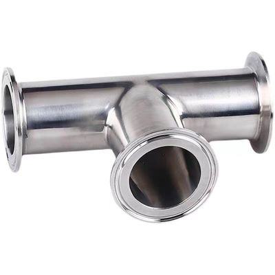 Acero inoxidable 316 304 Polido sanitario Ss304 Tri-clamped de 3 vías Tee igual para la leche de alimentos