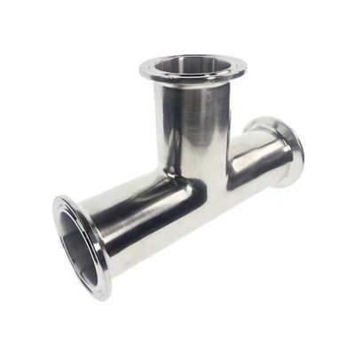 Acero inoxidable 316 304 Polido sanitario Ss304 Tri-clamped de 3 vías Tee igual para la leche de alimentos