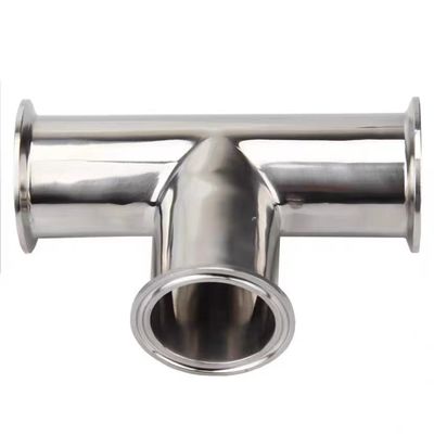 Acero inoxidable 316 304 Polido sanitario Ss304 Tri-clamped de 3 vías Tee igual para la leche de alimentos