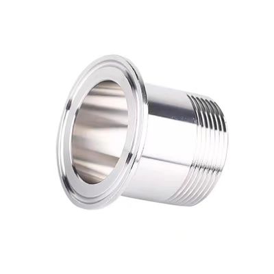 Plata 1/2" 3/4" BSP Hombre NPT Filamento Ferrule Tipo Tri Clamp Tubo de ajuste para sanitarios