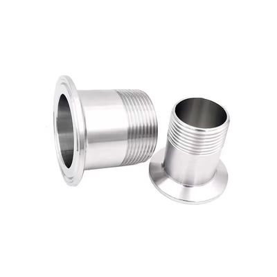 Plata 1/2" 3/4" BSP Hombre NPT Filamento Ferrule Tipo Tri Clamp Tubo de ajuste para sanitarios