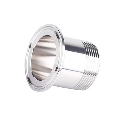 Plata 1/2" 3/4" BSP Hombre NPT Filamento Ferrule Tipo Tri Clamp Tubo de ajuste para sanitarios