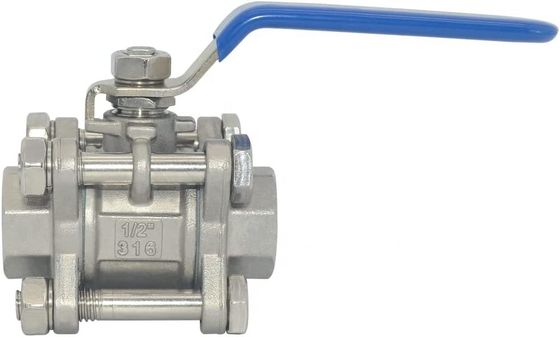 Enlace femenino 1/2 "Válvula de bola de puerto completo 3 piezas de acero inoxidable 316 NPT WOG1000 estándar
