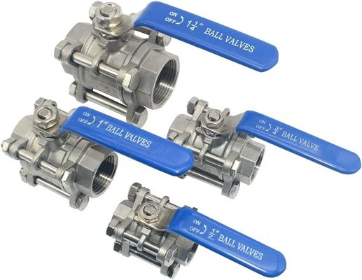 Enlace femenino 1/2 "Válvula de bola de puerto completo 3 piezas de acero inoxidable 316 NPT WOG1000 estándar