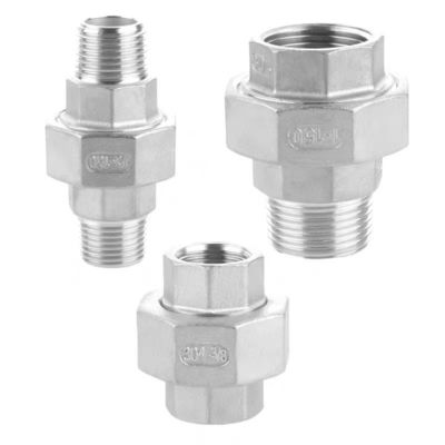 Conector de acero inoxidable de doble rosca interna con conector de acoplamiento NPT BSP 1/4''-4.0